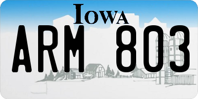 IA license plate ARM803