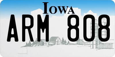 IA license plate ARM808