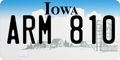 IA license plate ARM810
