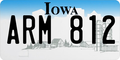 IA license plate ARM812