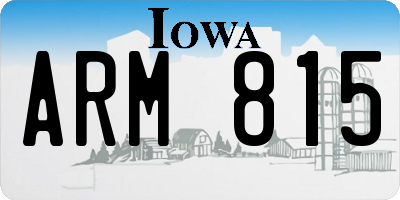 IA license plate ARM815