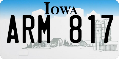 IA license plate ARM817