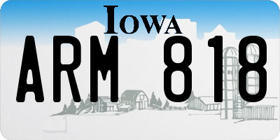 IA license plate ARM818