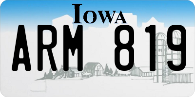 IA license plate ARM819