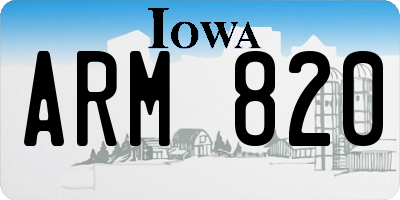 IA license plate ARM820