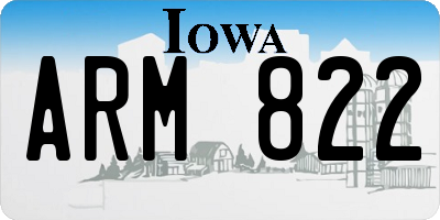 IA license plate ARM822