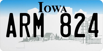 IA license plate ARM824