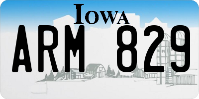 IA license plate ARM829