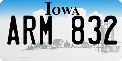 IA license plate ARM832