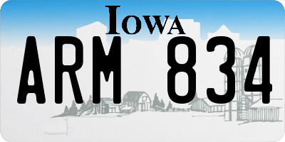 IA license plate ARM834