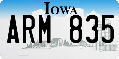 IA license plate ARM835