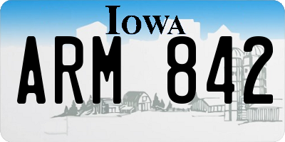 IA license plate ARM842