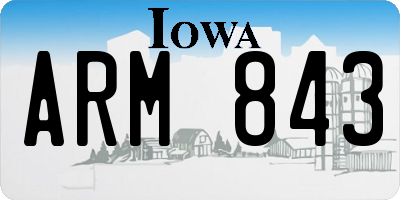 IA license plate ARM843