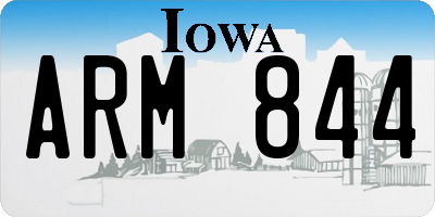 IA license plate ARM844