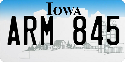 IA license plate ARM845