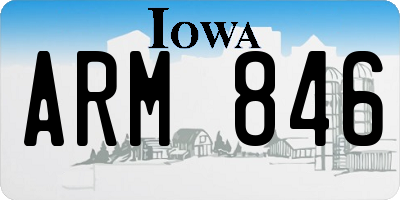 IA license plate ARM846