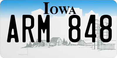 IA license plate ARM848