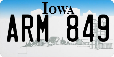 IA license plate ARM849