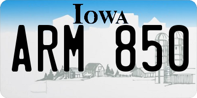 IA license plate ARM850