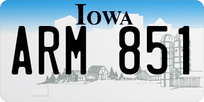 IA license plate ARM851