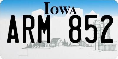 IA license plate ARM852