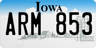 IA license plate ARM853