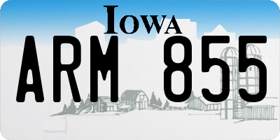IA license plate ARM855