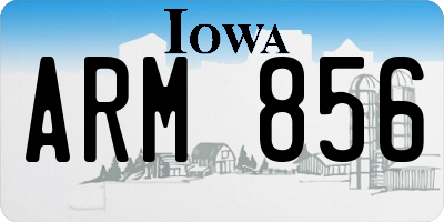 IA license plate ARM856