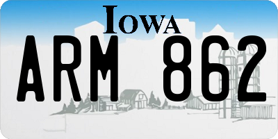 IA license plate ARM862