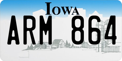 IA license plate ARM864