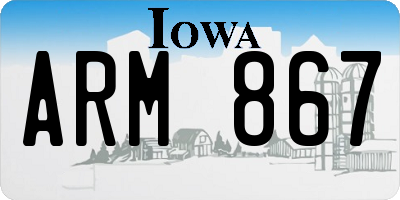 IA license plate ARM867