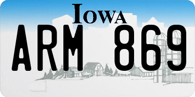IA license plate ARM869