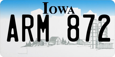 IA license plate ARM872