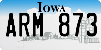 IA license plate ARM873