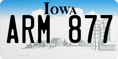 IA license plate ARM877