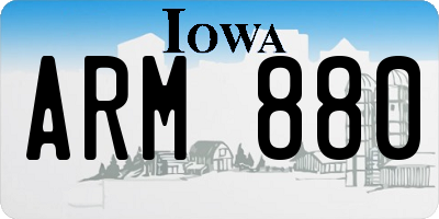 IA license plate ARM880
