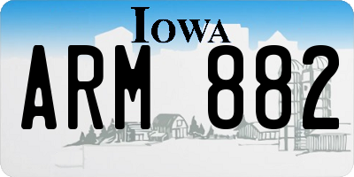 IA license plate ARM882