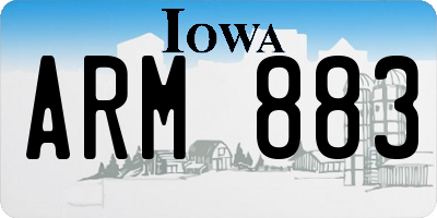IA license plate ARM883