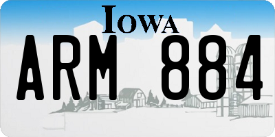 IA license plate ARM884