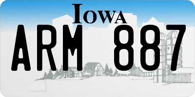 IA license plate ARM887