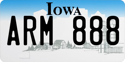 IA license plate ARM888