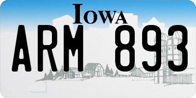 IA license plate ARM893