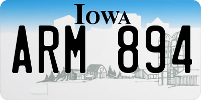 IA license plate ARM894