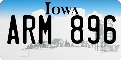 IA license plate ARM896