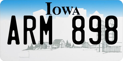 IA license plate ARM898