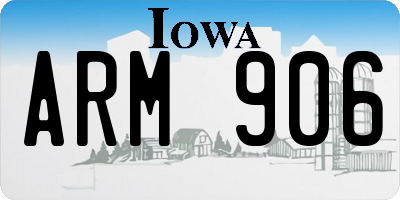 IA license plate ARM906