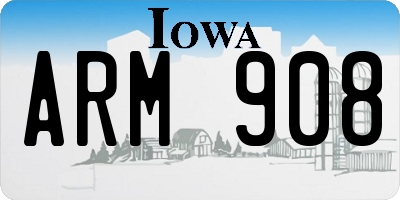 IA license plate ARM908