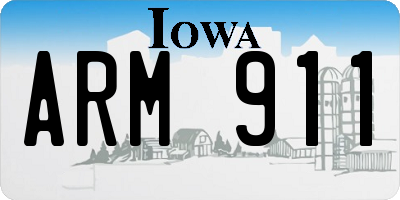 IA license plate ARM911