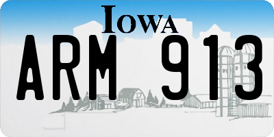 IA license plate ARM913