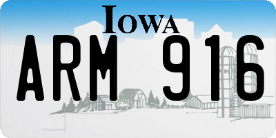 IA license plate ARM916